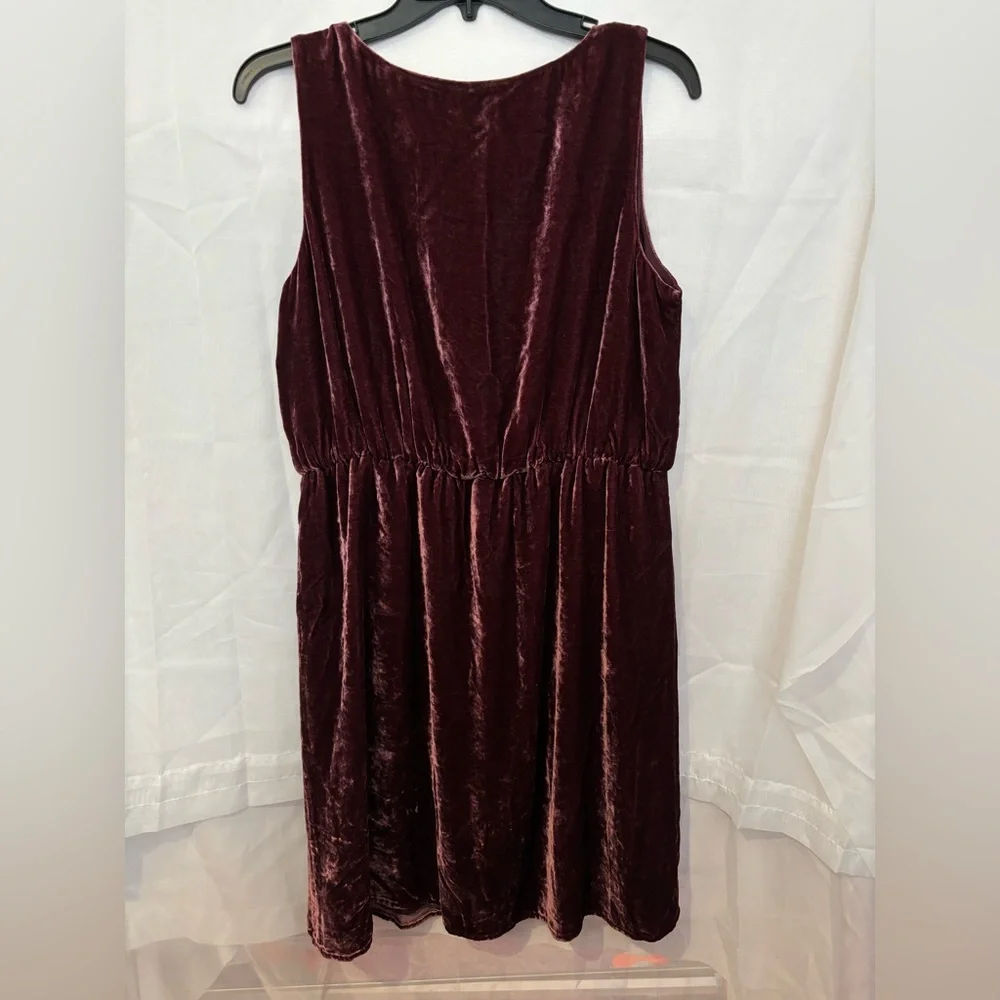 J. Jill Dress Winterberry Velvet Scoop Neck Sleeveless Lined‎ SZ M
